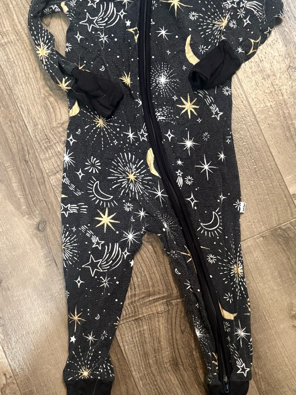 Little Sleepies Black Star & Moon Zip One-Piece Pajamas